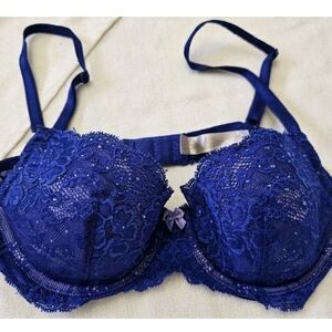 Victoria's Secret Dream Angels Lined Demi Blue Bra 34B
